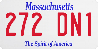MA license plate 272DN1