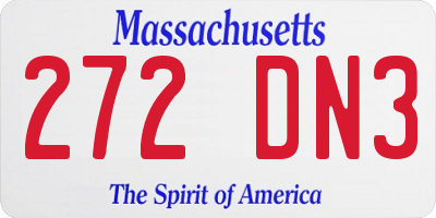 MA license plate 272DN3
