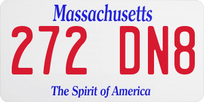 MA license plate 272DN8