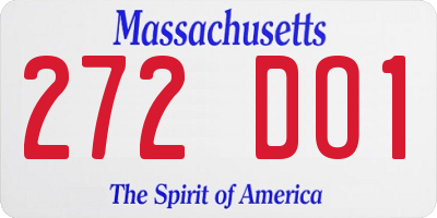 MA license plate 272DO1