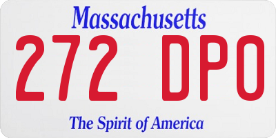 MA license plate 272DP0