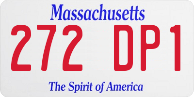 MA license plate 272DP1