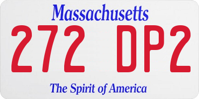 MA license plate 272DP2