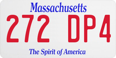 MA license plate 272DP4