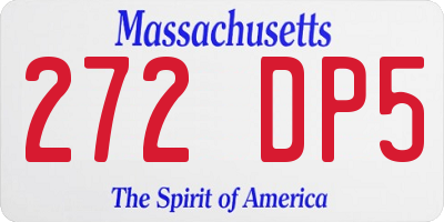 MA license plate 272DP5