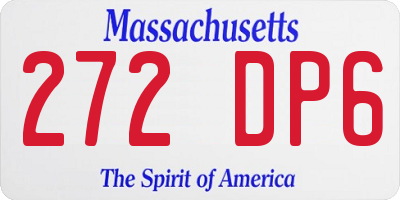 MA license plate 272DP6