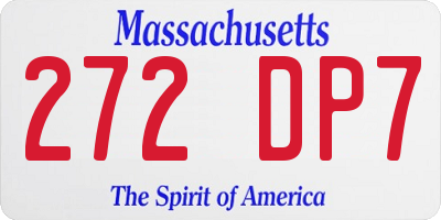 MA license plate 272DP7