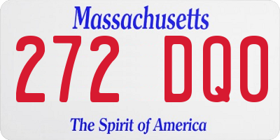 MA license plate 272DQ0