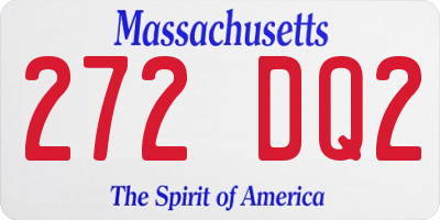 MA license plate 272DQ2