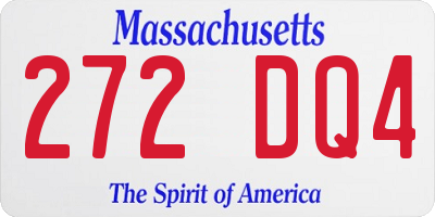 MA license plate 272DQ4