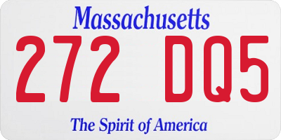 MA license plate 272DQ5