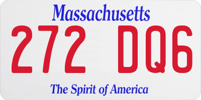 MA license plate 272DQ6