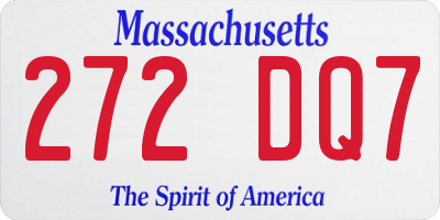 MA license plate 272DQ7