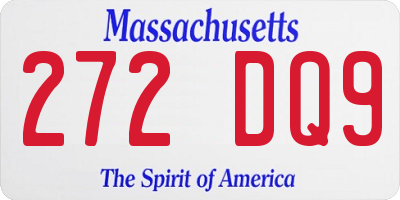 MA license plate 272DQ9