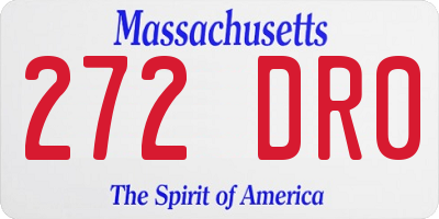 MA license plate 272DR0