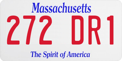 MA license plate 272DR1