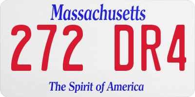 MA license plate 272DR4