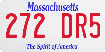 MA license plate 272DR5