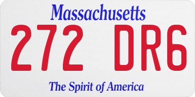 MA license plate 272DR6