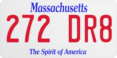 MA license plate 272DR8
