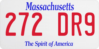 MA license plate 272DR9