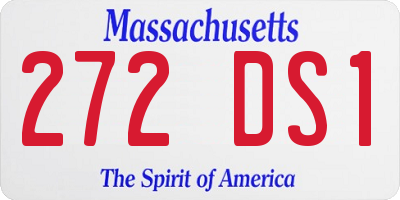MA license plate 272DS1