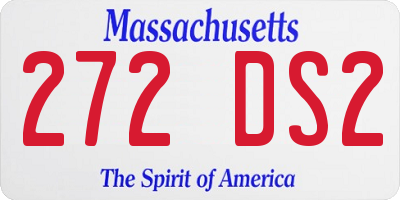 MA license plate 272DS2
