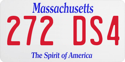 MA license plate 272DS4
