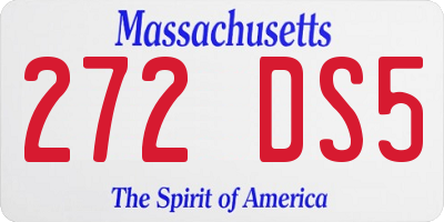 MA license plate 272DS5