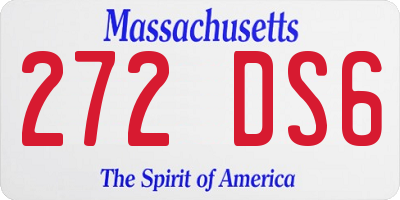 MA license plate 272DS6