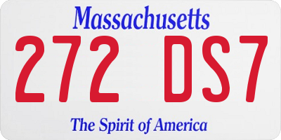 MA license plate 272DS7