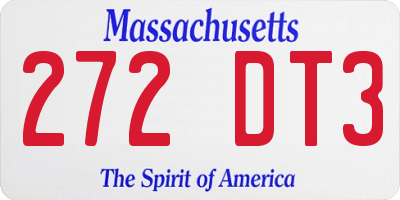 MA license plate 272DT3