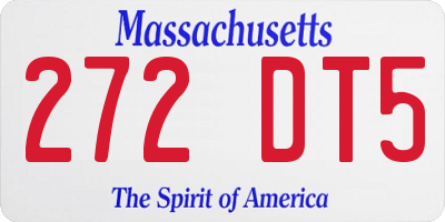 MA license plate 272DT5