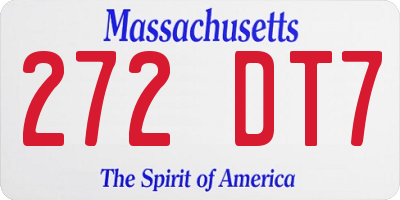 MA license plate 272DT7