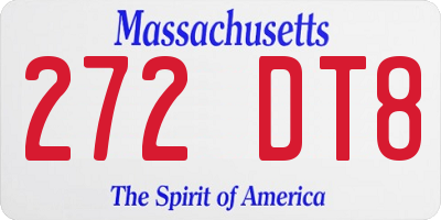MA license plate 272DT8