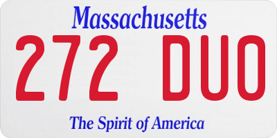 MA license plate 272DU0