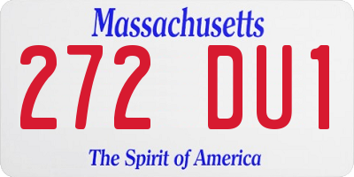 MA license plate 272DU1
