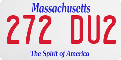 MA license plate 272DU2