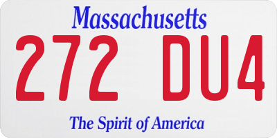 MA license plate 272DU4