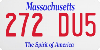 MA license plate 272DU5