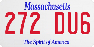 MA license plate 272DU6