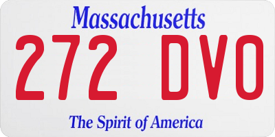 MA license plate 272DV0