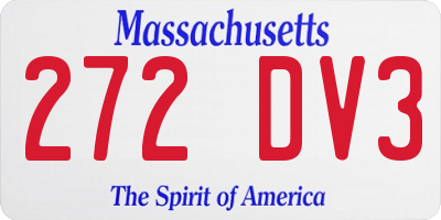 MA license plate 272DV3