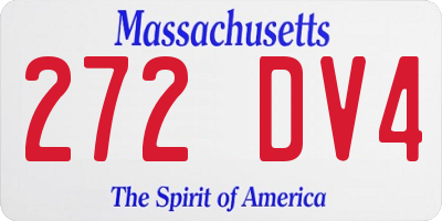 MA license plate 272DV4