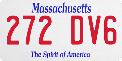 MA license plate 272DV6