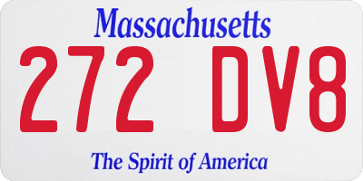 MA license plate 272DV8