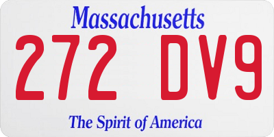 MA license plate 272DV9