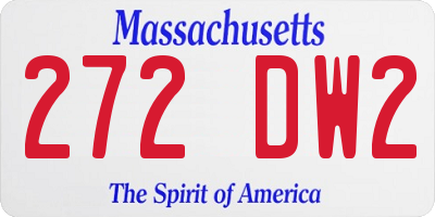 MA license plate 272DW2