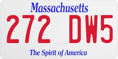 MA license plate 272DW5
