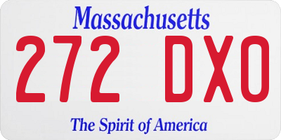 MA license plate 272DX0